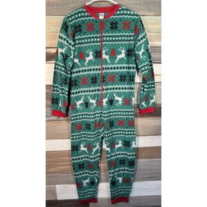 NORTH POLE TRADING CO KIDS Sleepwear Fleece One Piece Green Pajama Suit XL (16)